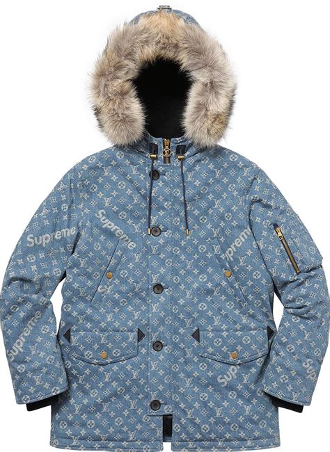 louis vuitton supreme blue parka|louis vuitton x supreme.